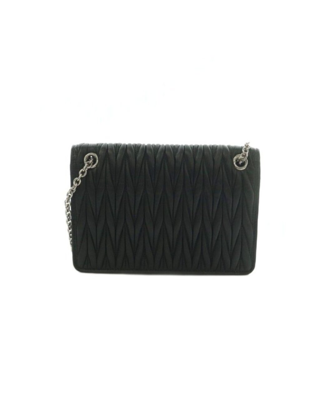 Miu Miu 2-Way Matelasse Shoulder Bag Tote Flap Nappa Leather Quilted Black - Picture 2 of 9